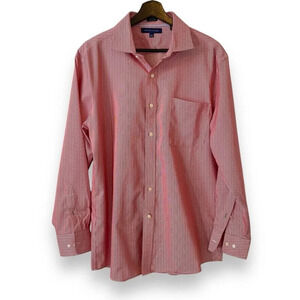 Tommy Hilfiger Slim Fit Red and White PinStriped Button Down 16.5 neck